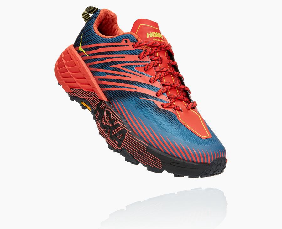 Hoka Australia One One Speedgoat 4 - Mens Trail Shoes Red - UYBFQ-4086